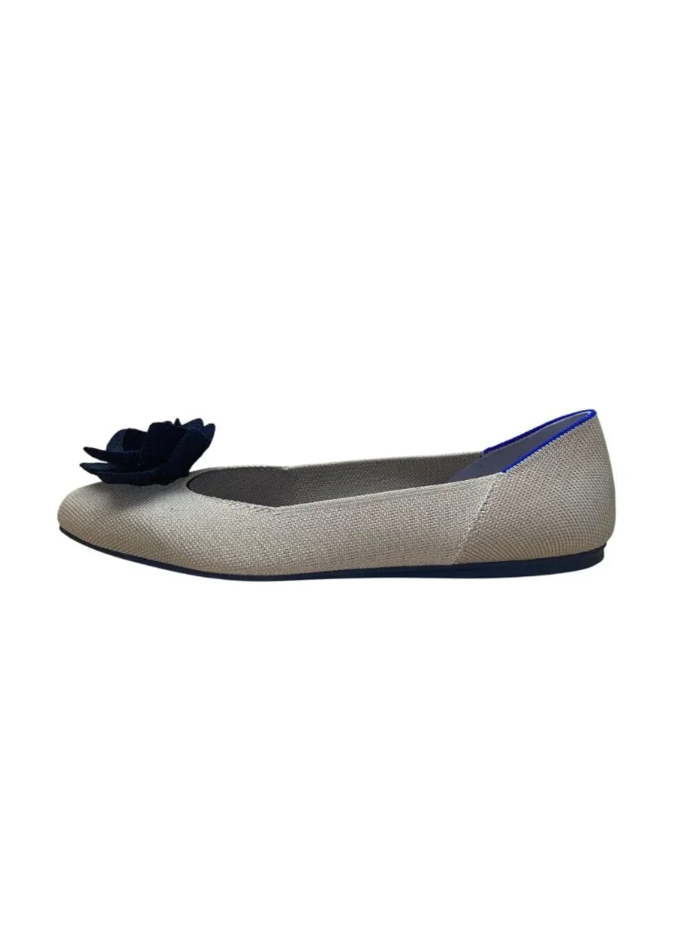 Rothys Women’s Beige & Black Knit Flower Ballet Flats Size 11.5 - Picture 4 of 9